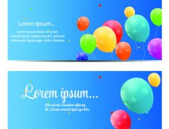 缤纷气球背景banner矢量素材