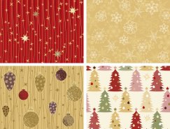 4款圣诞节无缝图案矢量背景