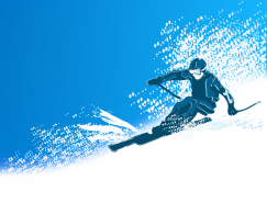 动感的滑雪运动员矢量素材