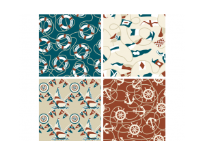 4款无缝背景航海元素图案矢量素材