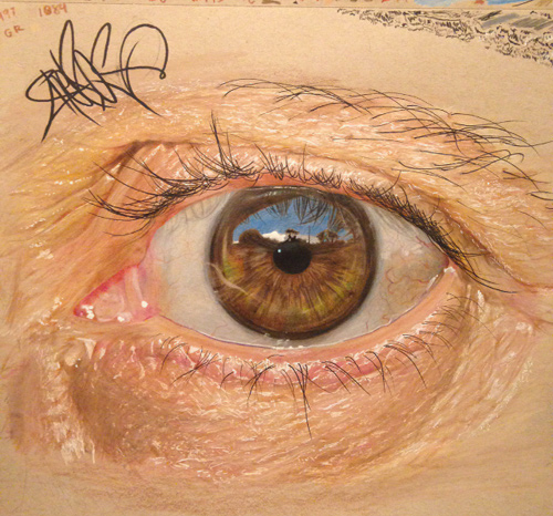 Redosking超逼真的眼睛彩色铅笔绘画作品