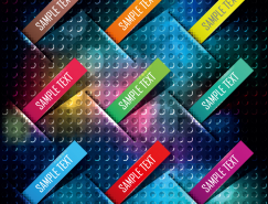 金属背景多彩书签矢量素材