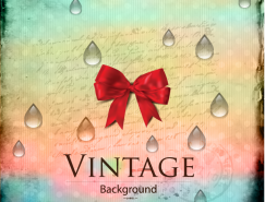 复古旧纸张背景和蝴蝶结矢量素材