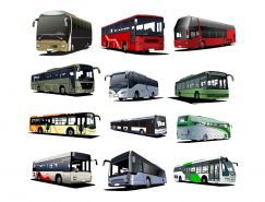 12个旅游巴士和公共汽车矢量素材