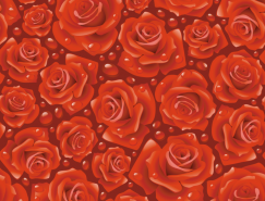 玫瑰花无缝背景矢量素材