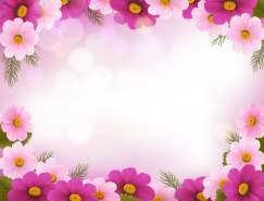 光晕背景的花环矢量素材