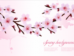 粉色花朵背景矢量素材