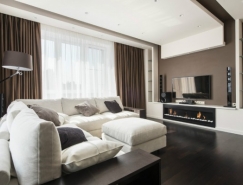 莫斯科简约大气的灰褐色调公寓装修设计