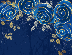 高贵优雅的蓝色玫瑰背景矢量素材