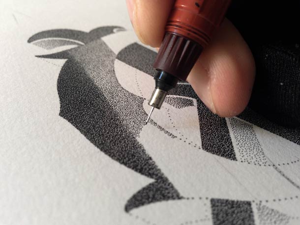 Xavier Casalta惊人的点状手绘文字设计