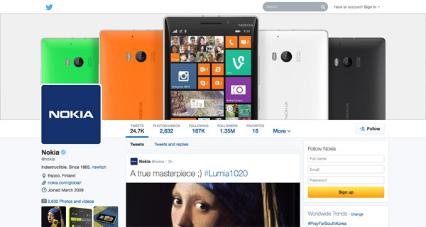 @nokia new Twitter profile