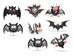 各种表情卡通蝙蝠矢量素材