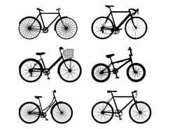 6款自行车剪影矢量素材