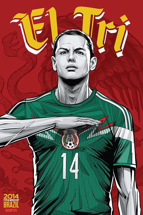 Cristiano Siqueira:2014年世界杯32强宣传海报欣赏