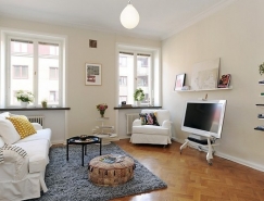 巧妙的壁床: 简约清新的42平米北欧风格小公寓