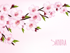 漂亮的粉色樱花矢量素材