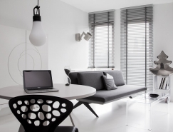 純粹的黑與白:波蘭46平米小公寓設計