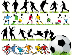 足球运动人物剪影矢量素材(2)
