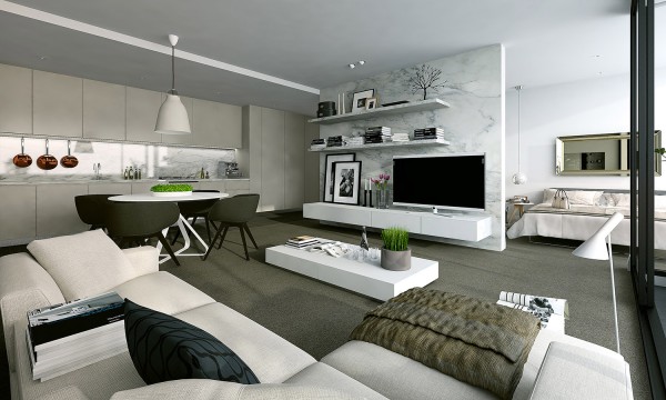 国外现代简约风格公寓室内设计