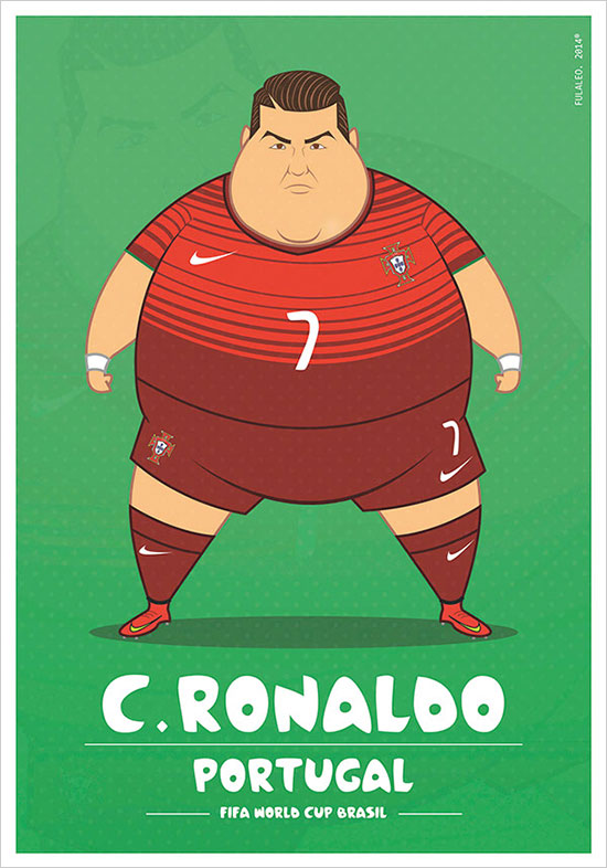 Fulvio Obregon插画作品:变胖的球星们