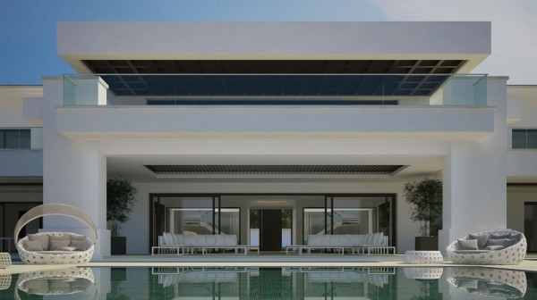 拥有室外泳池和网球场的西班牙豪华别墅设计