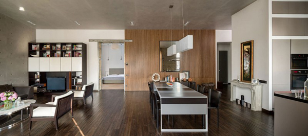 历史的质感与时尚的装饰:基辅128平米loft公寓设计