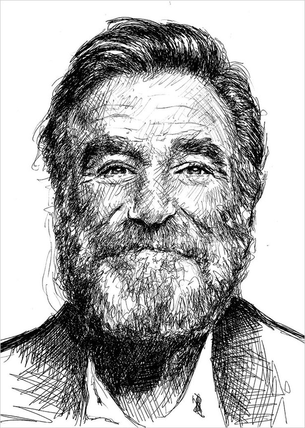 插画作品欣赏:致敬喜剧大师罗宾·威廉姆斯(Robin Williams)