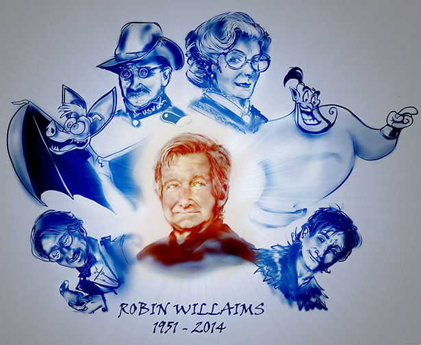 插画作品欣赏:致敬喜剧大师罗宾·威廉姆斯(Robin Williams)