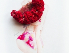 水彩与花朵的融合:马来西亚艺术家Zhi Wei花卉创意