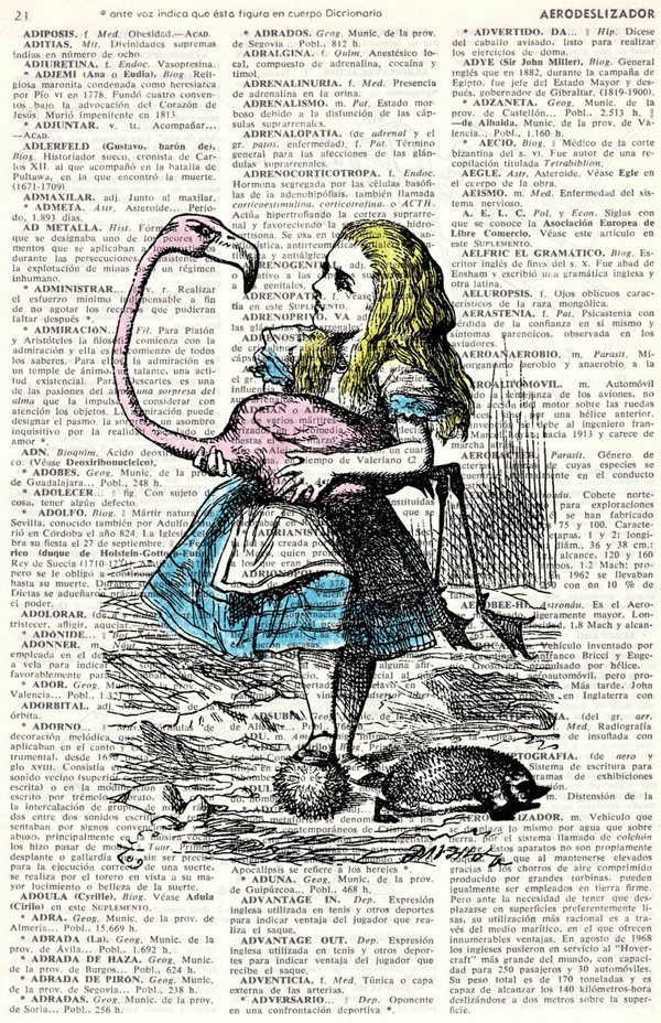 爱丽丝梦游仙境:旧字典上的童话故事插画