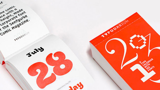 365种不同字体:Typodarium 2015创意日历