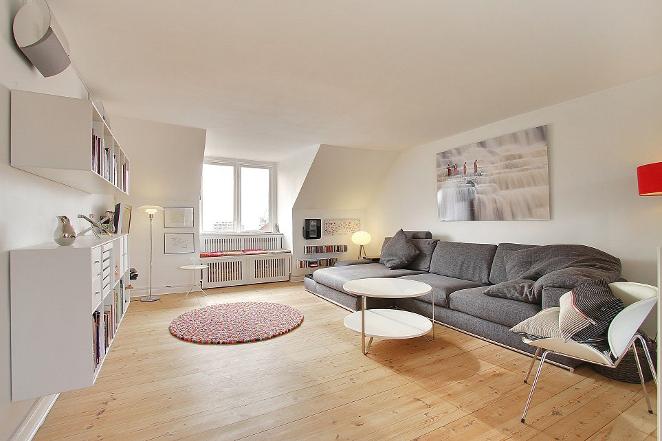 瑞典3居室白色装修顶层公寓