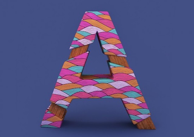 Angélica Porfirio梦幻图案3D艺术字母设计
