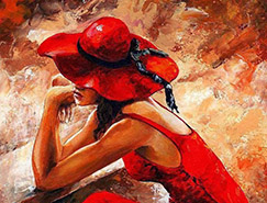 火热的红色:Emerico Imre Toth时尚女郎绘画作品