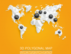 3D多边形世界地图矢量素材