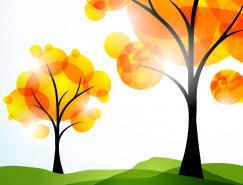 秋季树木抽象艺术背景矢量素材