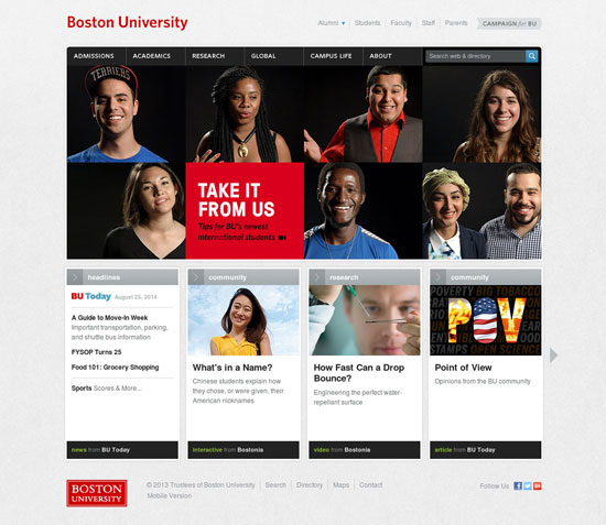 28个国外漂亮的大学网站设计