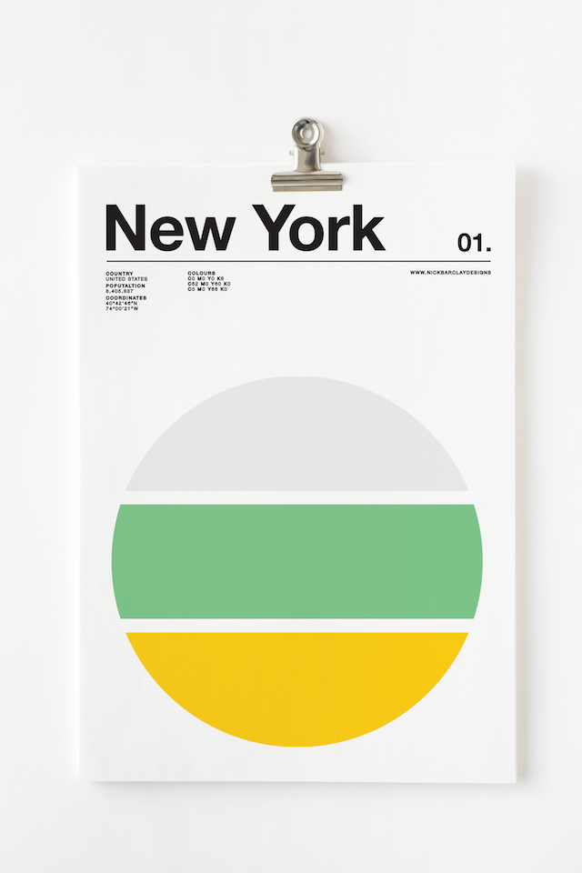 Nick Barclay创意三色城市海报设计