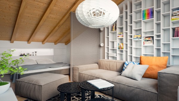 客厅和卧室和谐相处:舒适的一居室小公寓设计