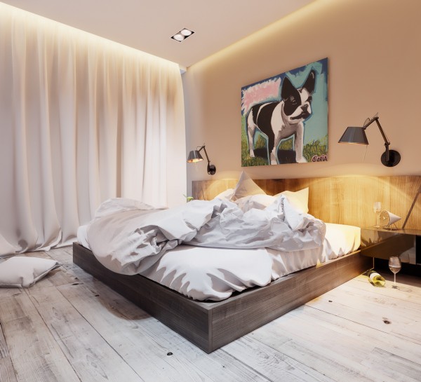 客厅和卧室和谐相处:舒适的一居室小公寓设计