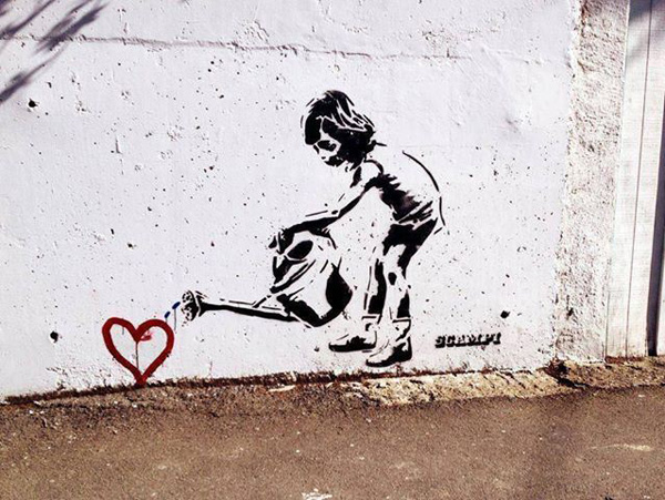 浪漫有爱的街头涂鸦艺术作品
