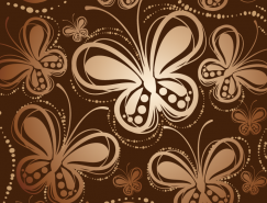 手绘蝴蝶无缝背景矢量素材