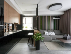 綠色元素點綴的現代城市公寓設計