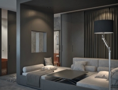 客厅和卧室和谐相处:舒适的一居室小公寓设计