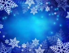 梦幻蓝色雪花背景矢量素材