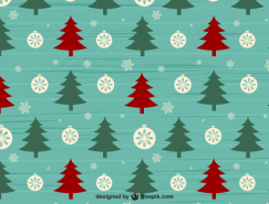 圣诞树和雪花背景矢量素材