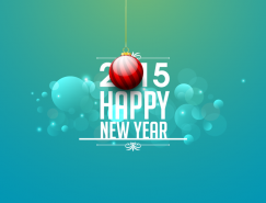 2015新年快乐艺术字海报矢量素材
