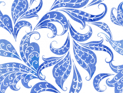 漂亮的蓝色花纹背景矢量素材(2)