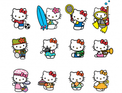 15个可爱的Hello Kitty猫矢量素材