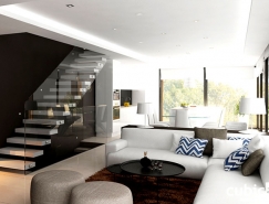 瑞士简约现代豪宅的棕色装修设计